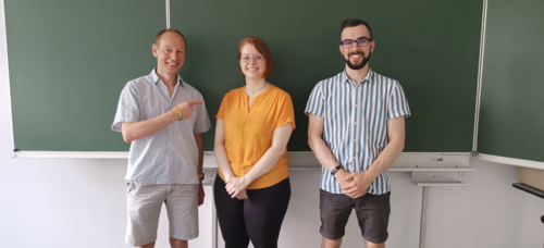 v.l.n.r. Prof. Röbbe Wünschiers, Lisa Lorenz-Grolle, Nils Schön