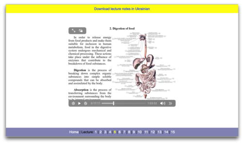 Abb. 1: Webseite mit der Vorlesung von Marharyta Obozna über „Lebensmittel als Wissenschaft“, zugänglich über https://bit.ly/food_sciences. Screenshot RW