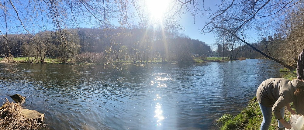 Blick auf die Zschopau an der Zschopaubrücke Mittweida